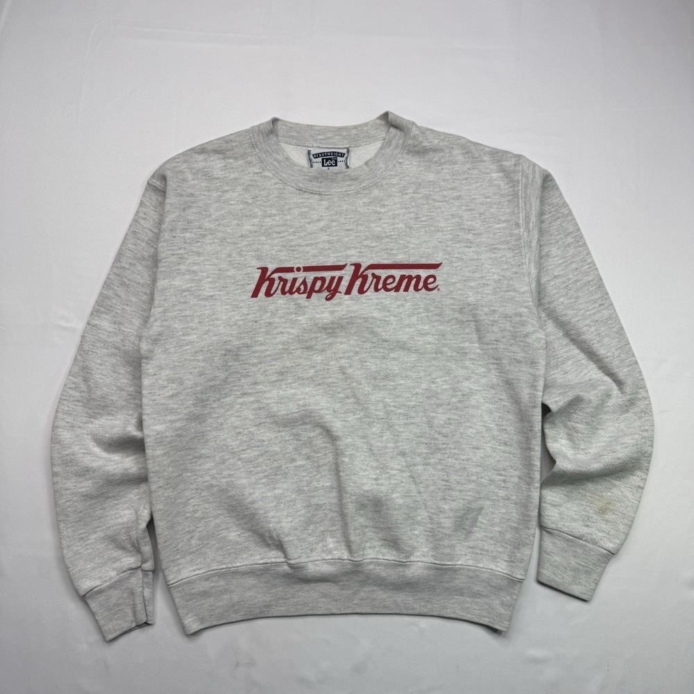 Lee Heavyweight Krispy Kreme SweatS Mens L Gray Crewneck Pullover Vintage 90s